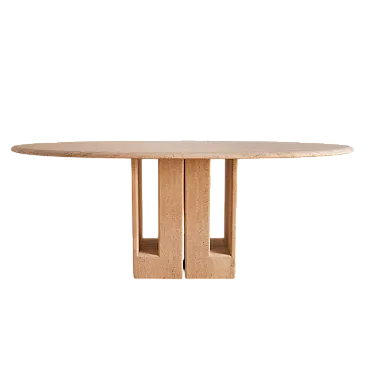 Tavolo da pranzo in travertino di Berraldacci, '900