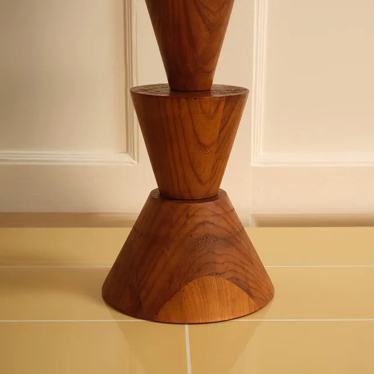 Lampada grafica in legno, anni '70 6