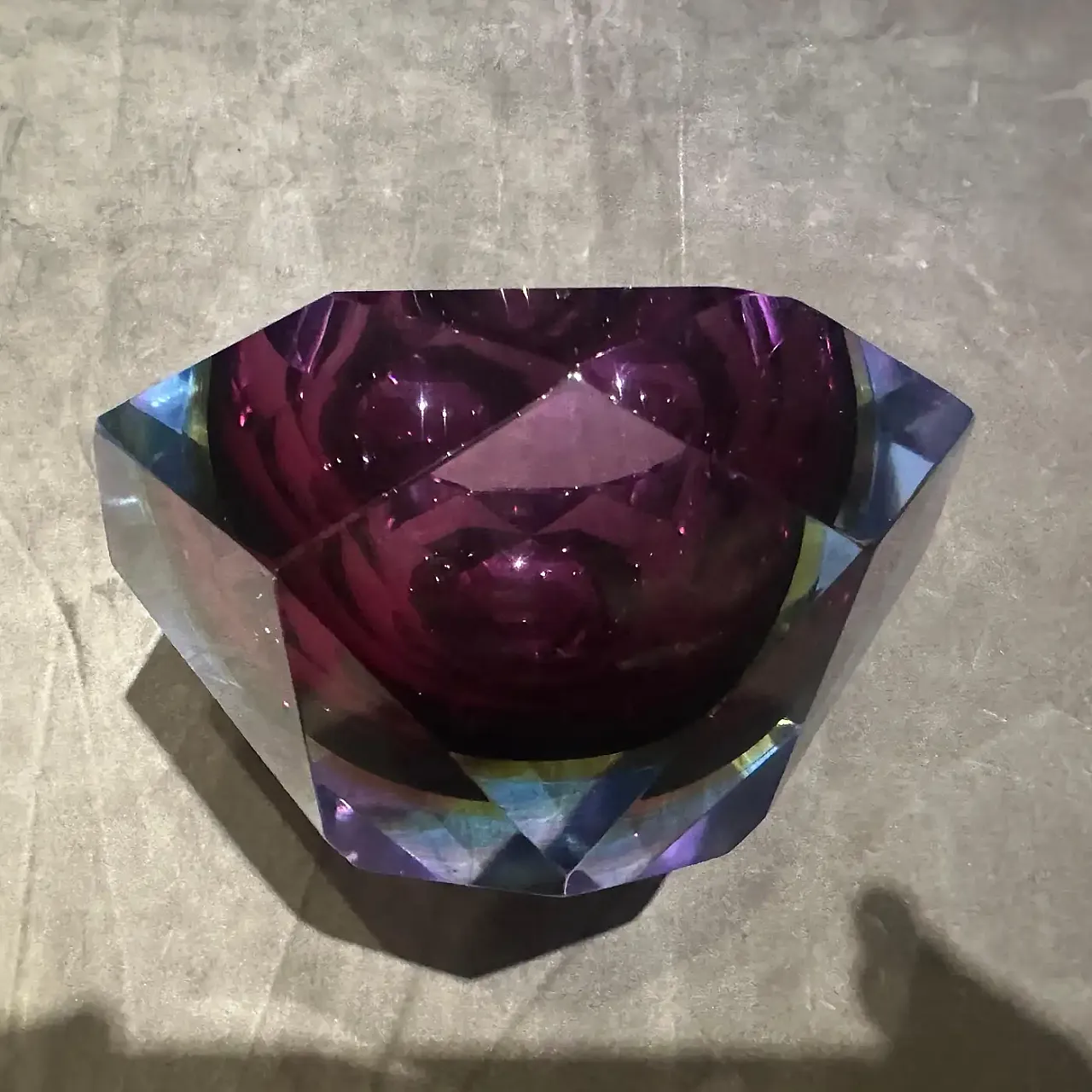 Faceted Murano glass ashtray by Seguso, 1970s 3