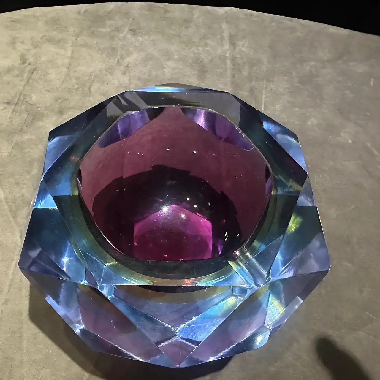 Faceted Murano glass ashtray by Seguso, 1970s 4