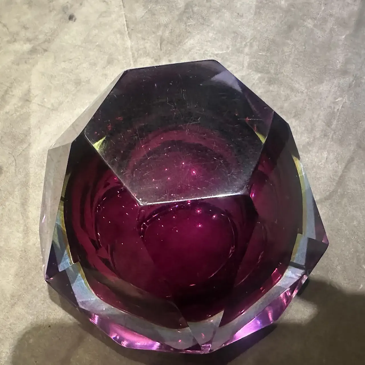 Faceted Murano glass ashtray by Seguso, 1970s 5