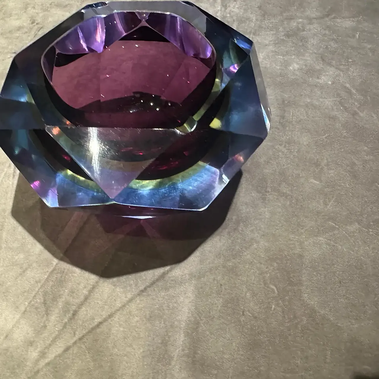 Faceted Murano glass ashtray by Seguso, 1970s 9