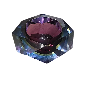 Faceted Murano glass ashtray by Seguso, 1970s