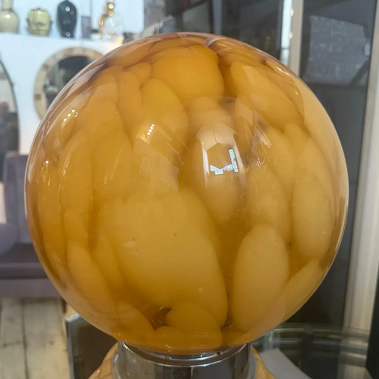 Glass and metal table lamp by Carlo Nason for Mazzega, 1970s 6