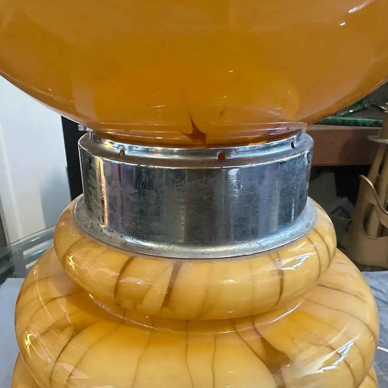 Glass and metal table lamp by Carlo Nason for Mazzega, 1970s 10