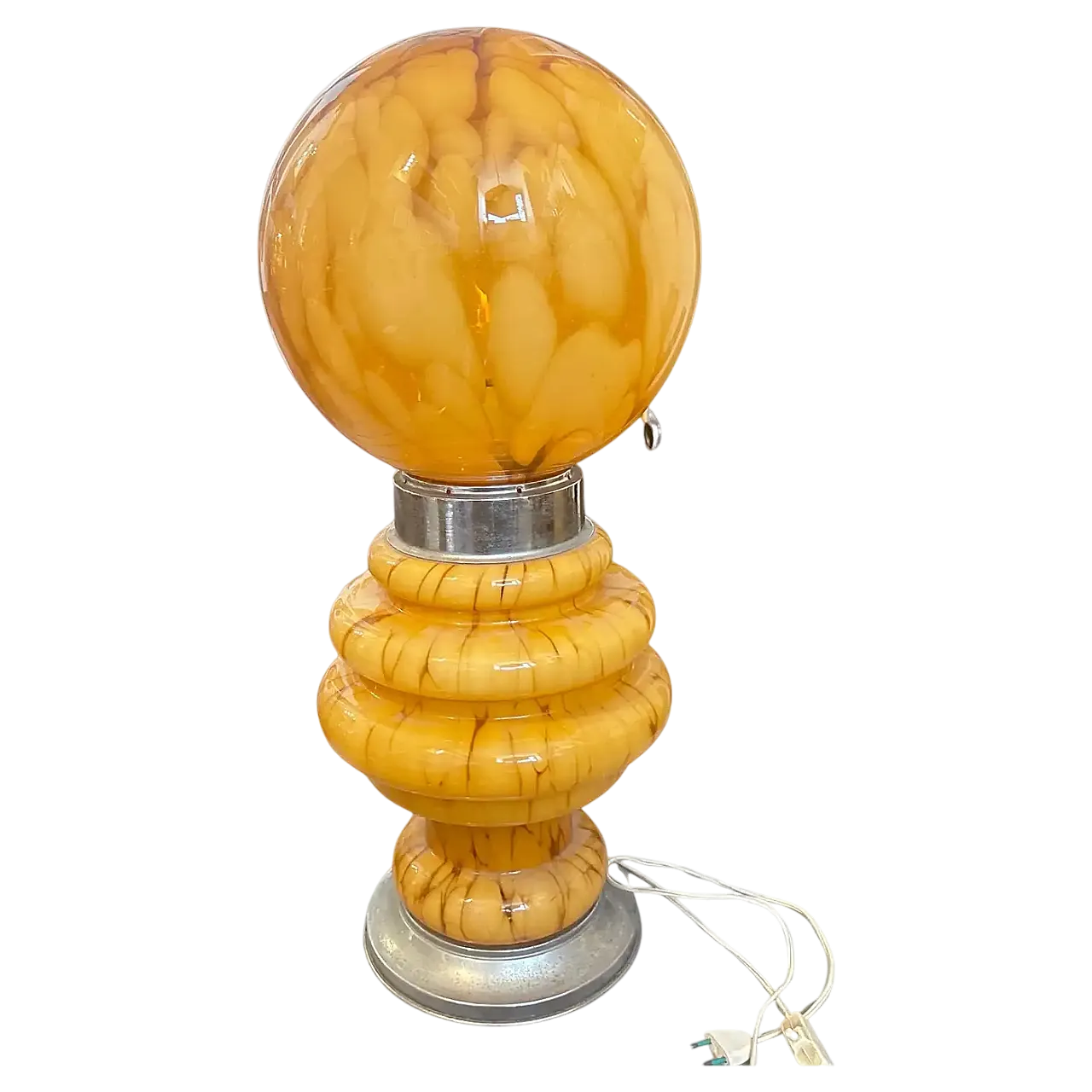 Glass and metal table lamp by Carlo Nason for Mazzega, 1970s 13