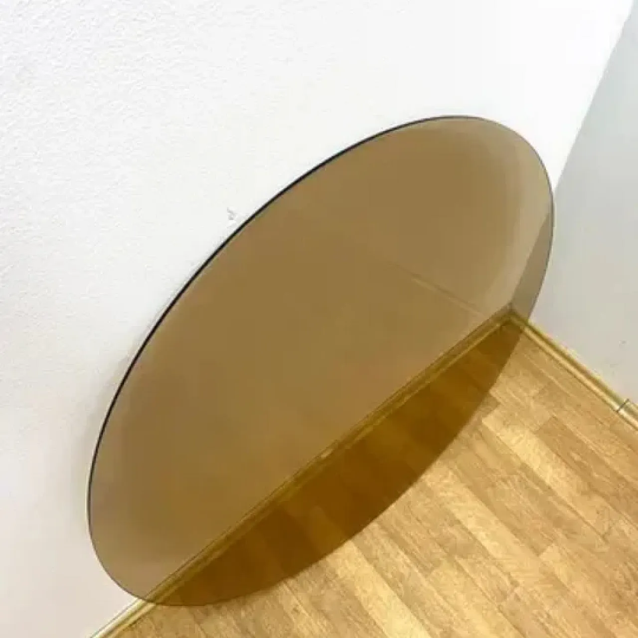 Tavolino in vetro con base cromata, anni '70 2