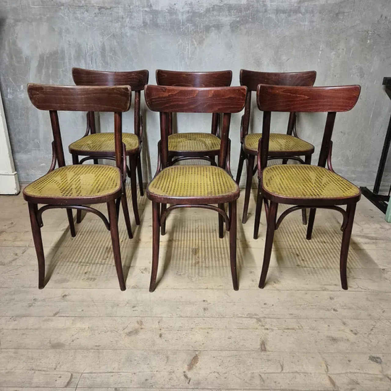 6 Sedie da pranzo in stile Thonet, anni '60 5
