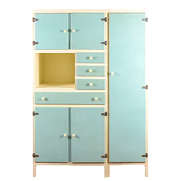 Wooden and metal kitchen pantry, mid-20th century