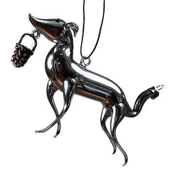 Dog with basket, Christmas decoration, early 20th century