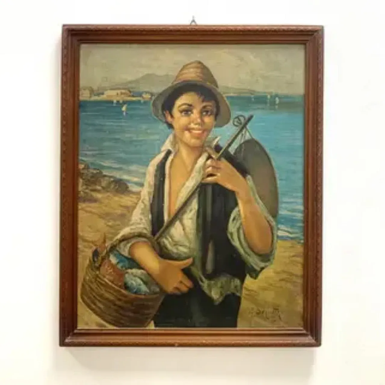 Giovane pescatore italiano di G. De Curtis, olio su tela, '900 4