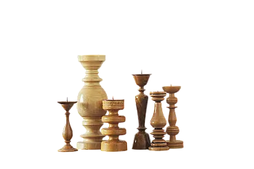 6 Scandinavian wooden candleholders, late 20th century