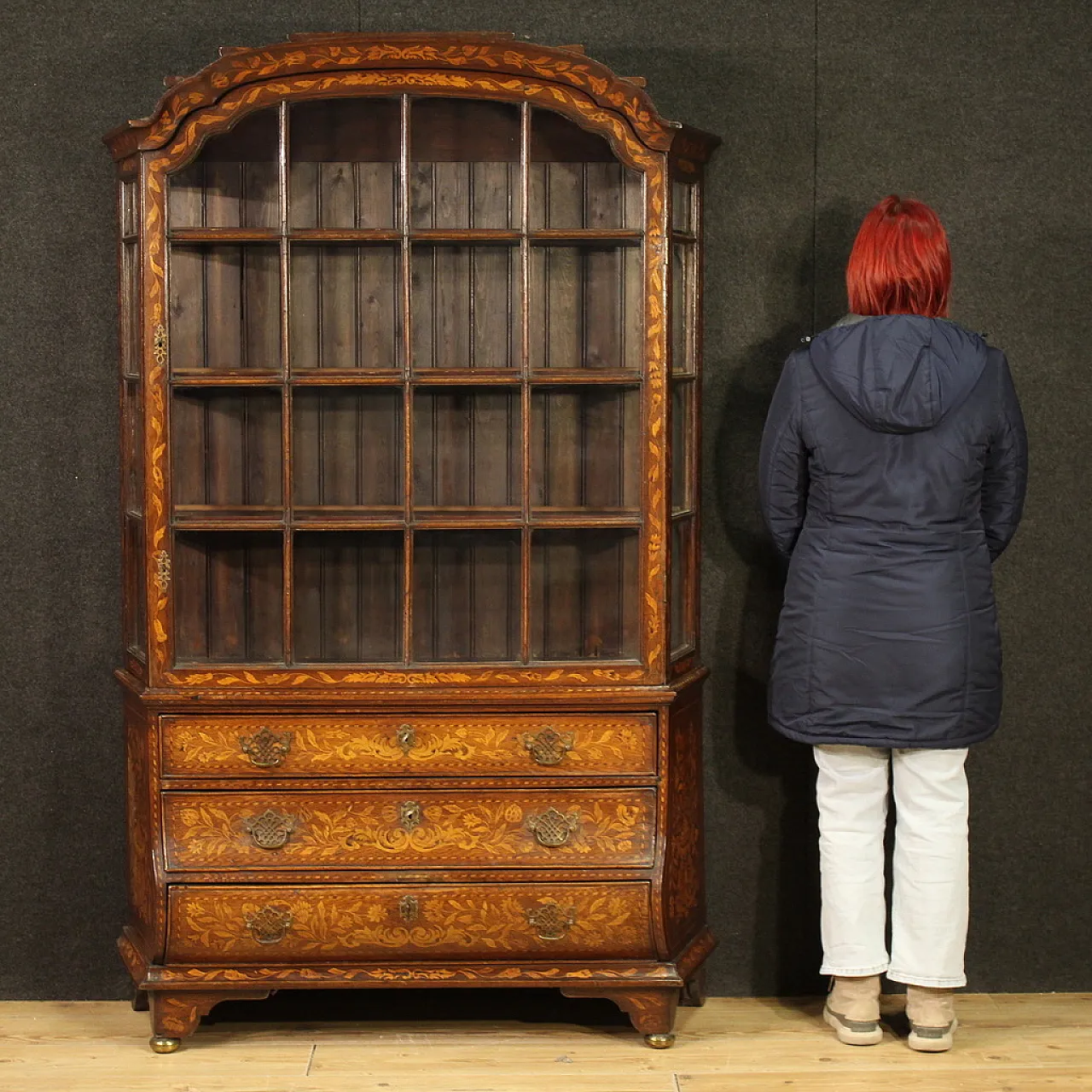 Dutch inlaid display case, 19th century 2