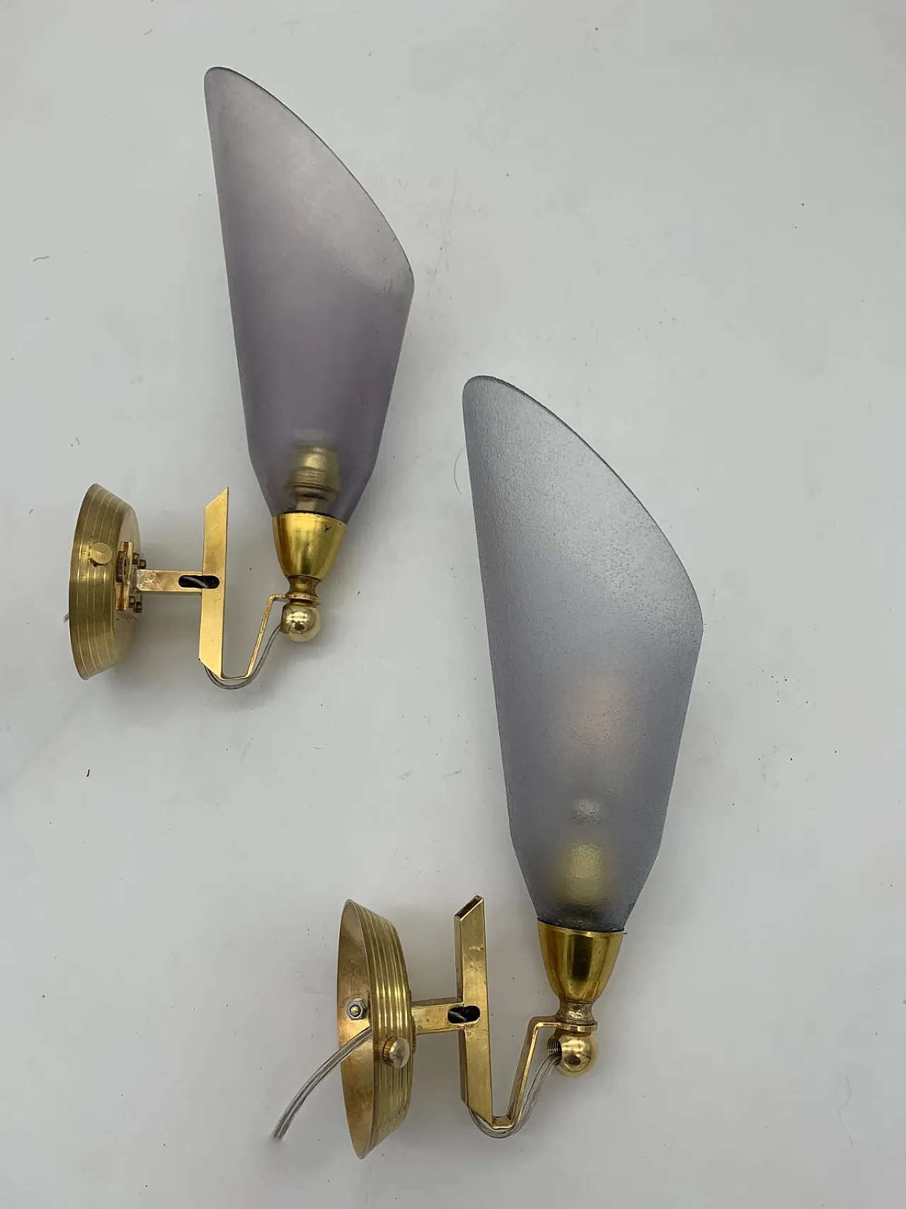 Coppia applique in vetro attribuite a Seguso, anni '50 1