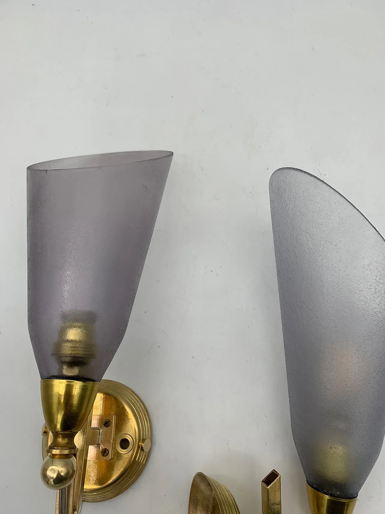 Coppia applique in vetro attribuite a Seguso, anni '50 4