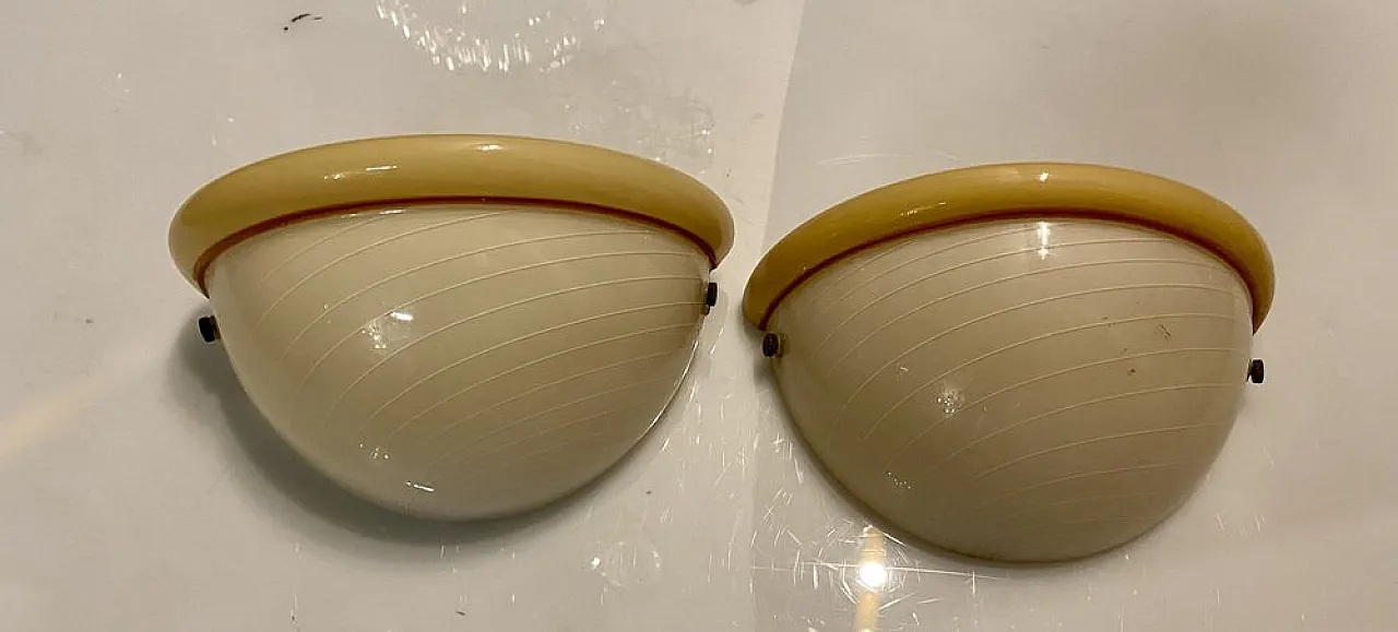 Pair of Italian Murano glass sconces, 1970s 1