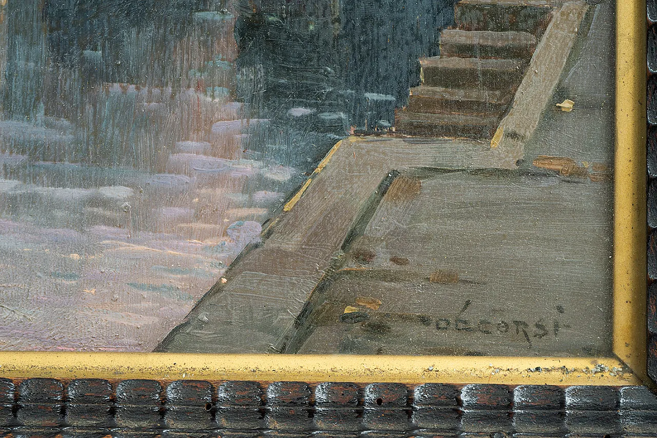 Oil painting on wood with coeval frame signed Nicolas De Corsi, 19th c 3