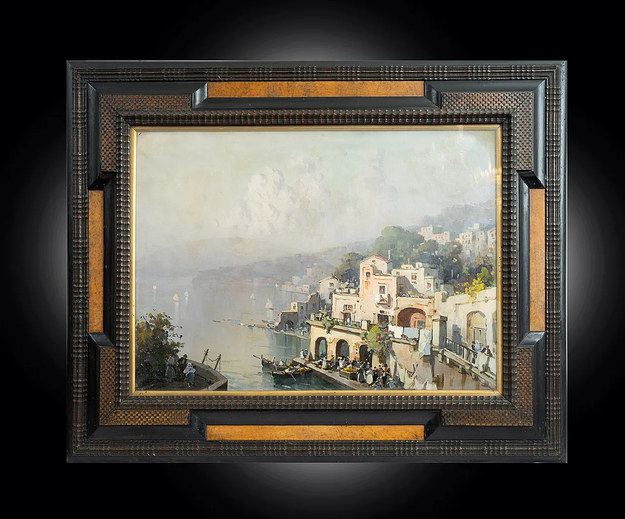 Oil painting on canvas with frame signed Nicolas De Corsi, 19th c. 1