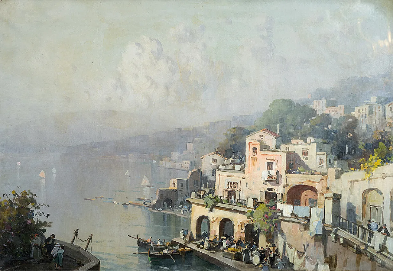 Oil painting on canvas with frame signed Nicolas De Corsi, 19th c. 2