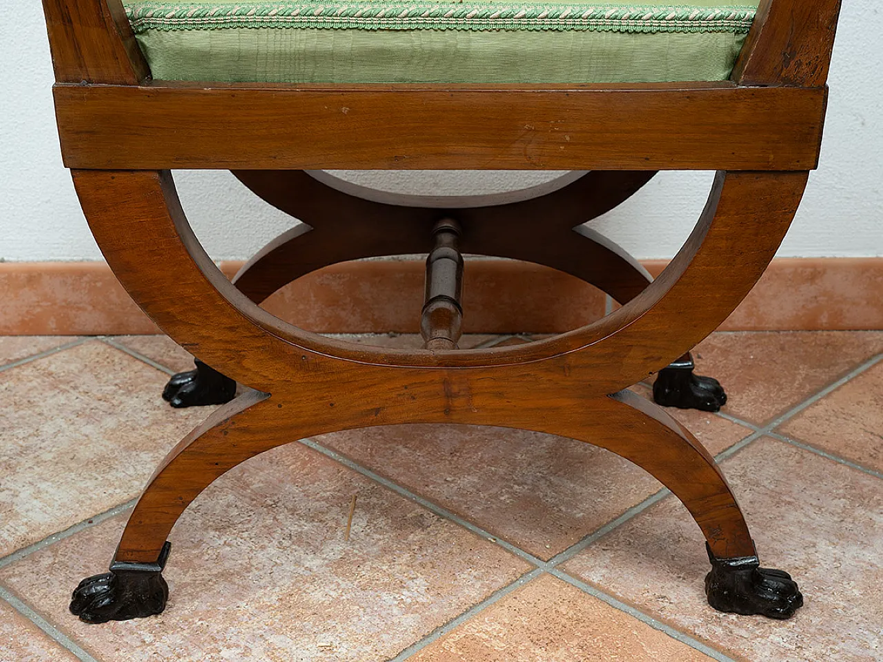 Coppia di sgabelli da regista in piuma di mogano, '800 2