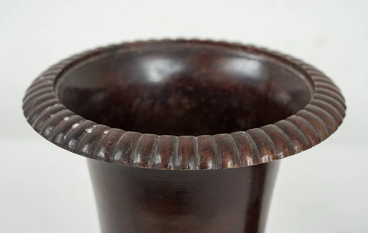 Coppia di vasi in bronzo brunito, '800 3