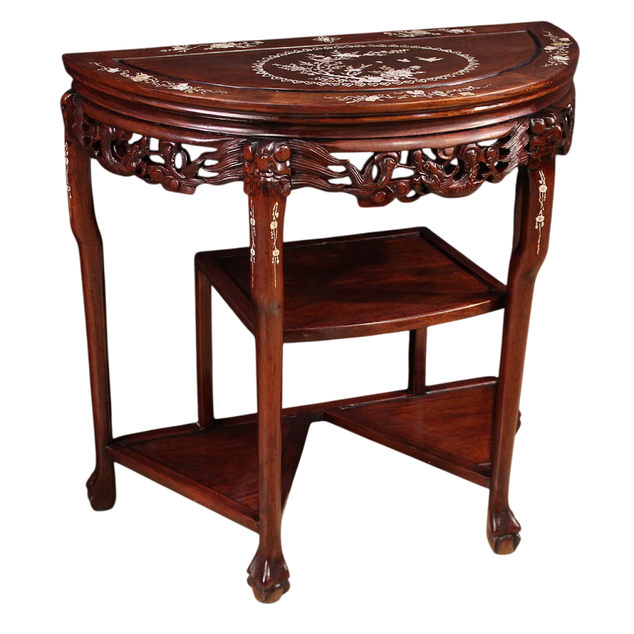 Chinese inlaid and carved console, 20th century 13
