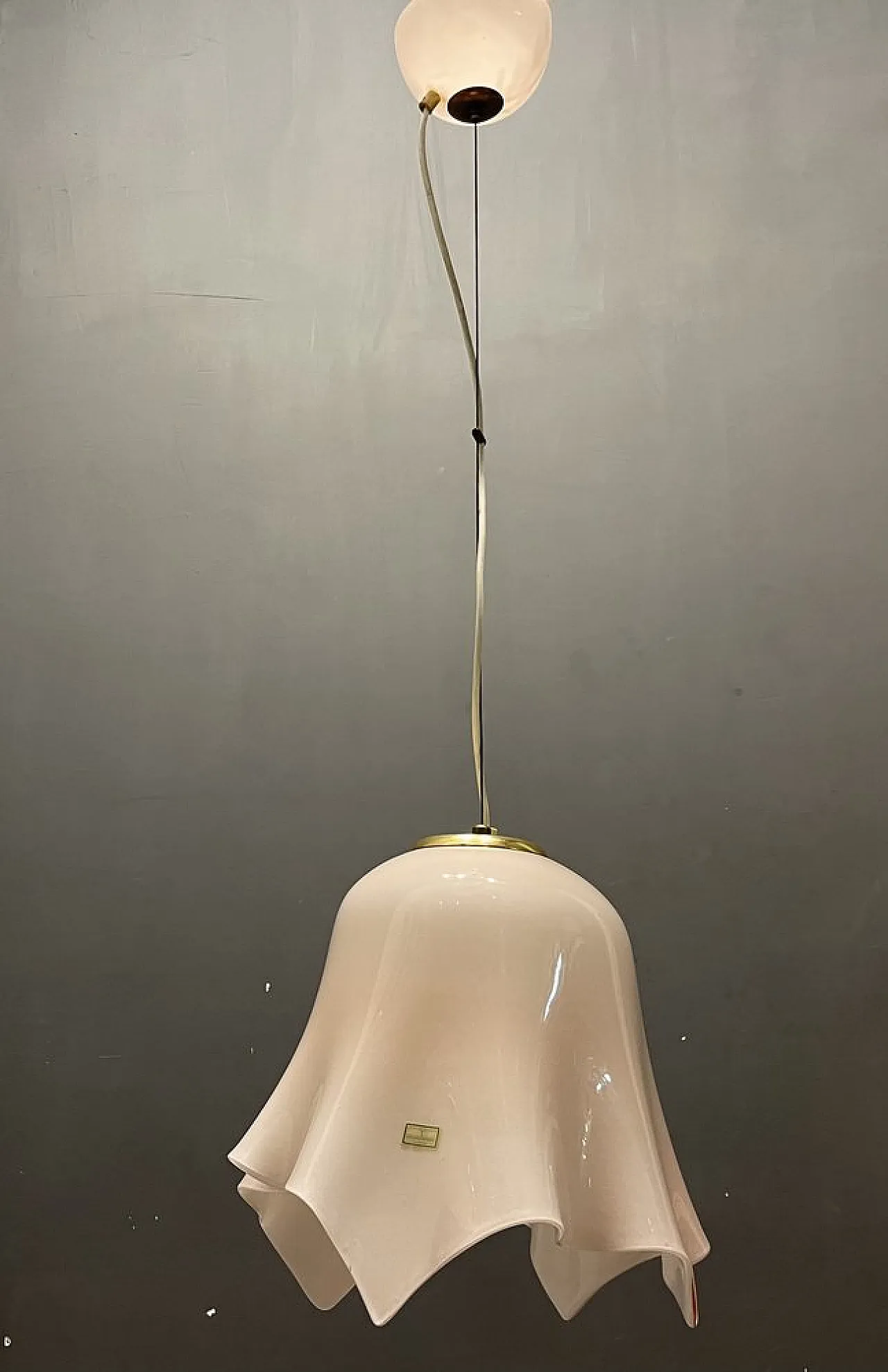 Pink Murano glass pendant lamp by De Mayo, 90s 1