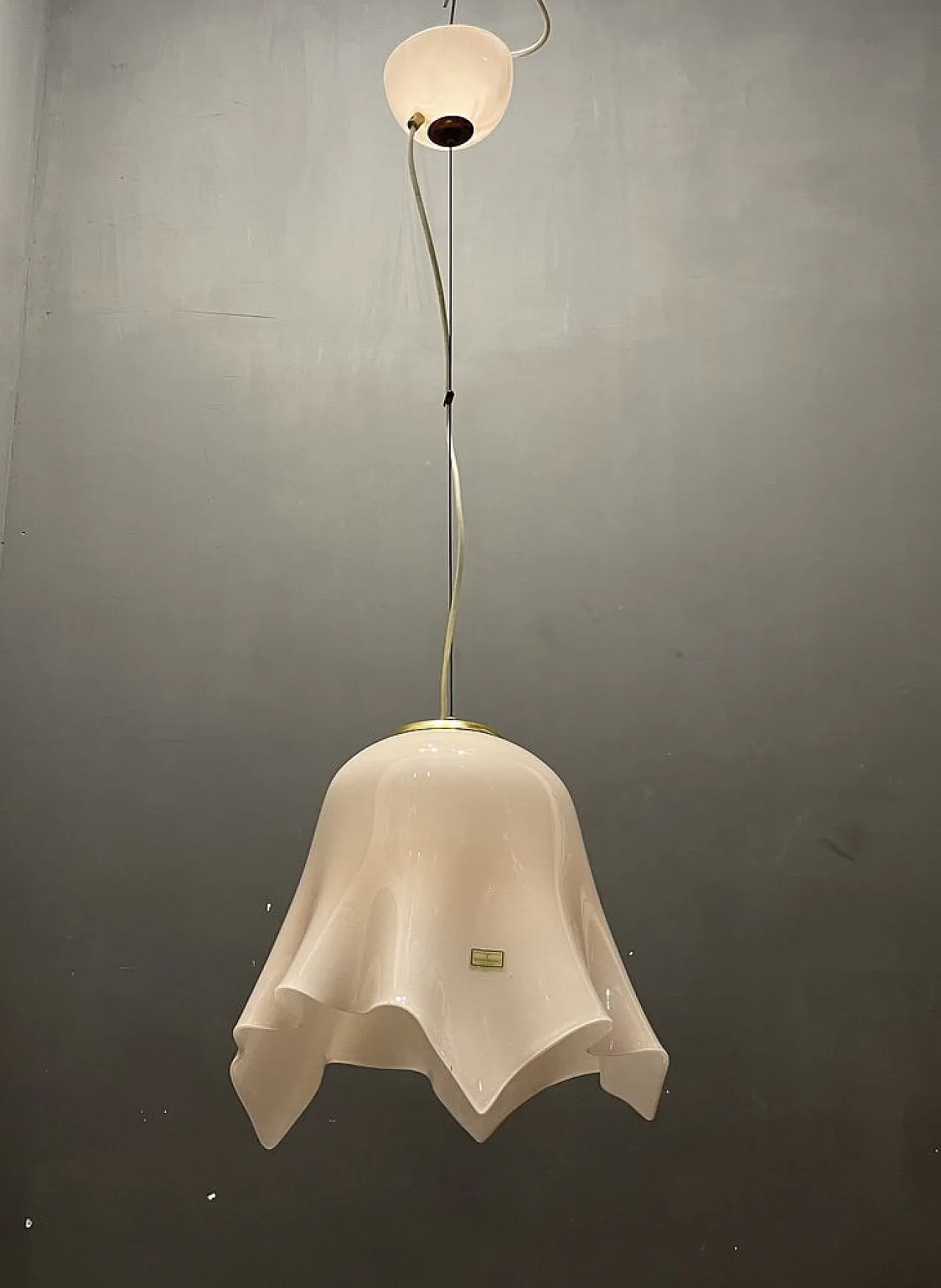 Pink Murano glass pendant lamp by De Mayo, 90s 3