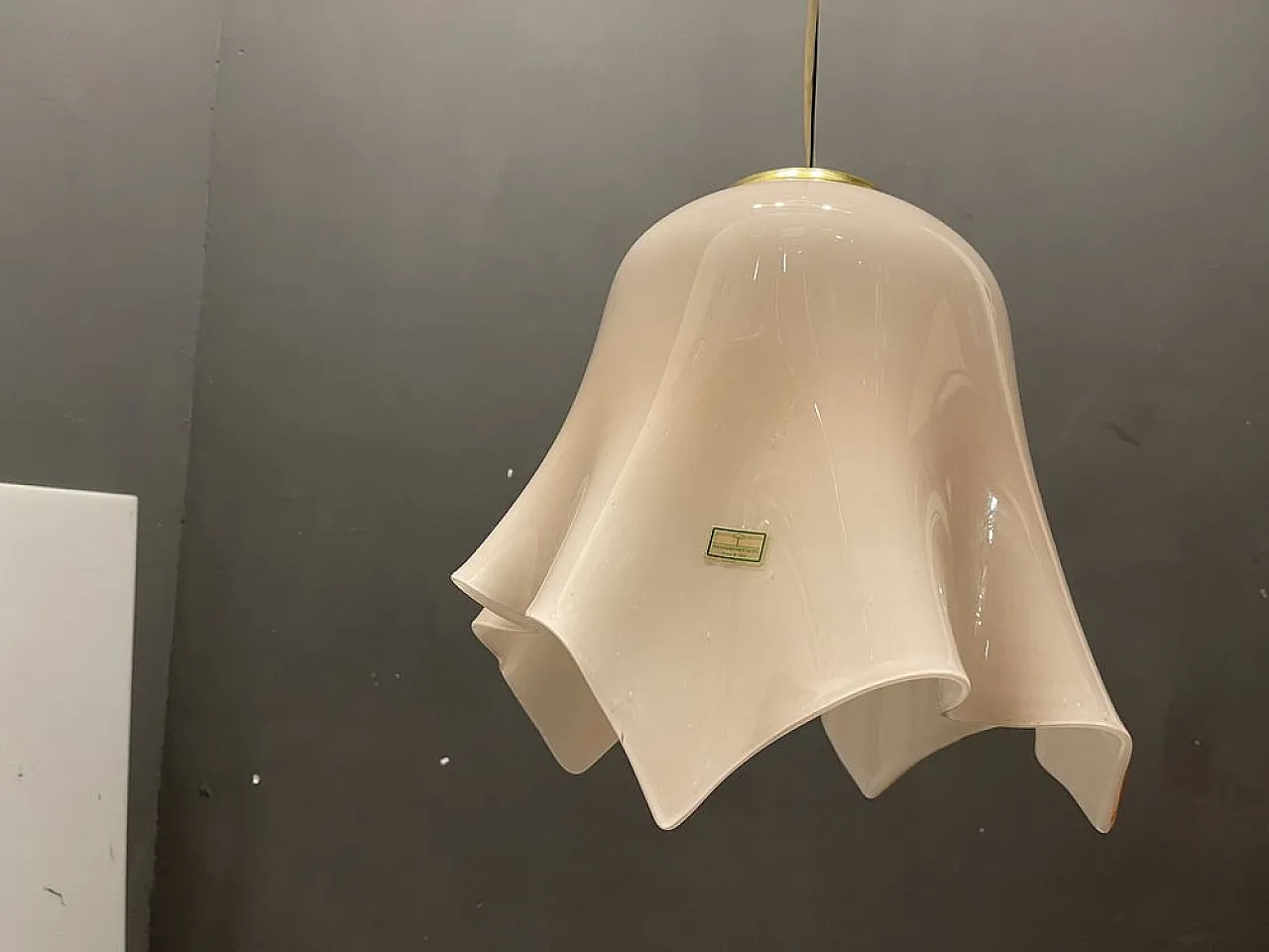 Pink Murano glass pendant lamp by De Mayo, 90s 4