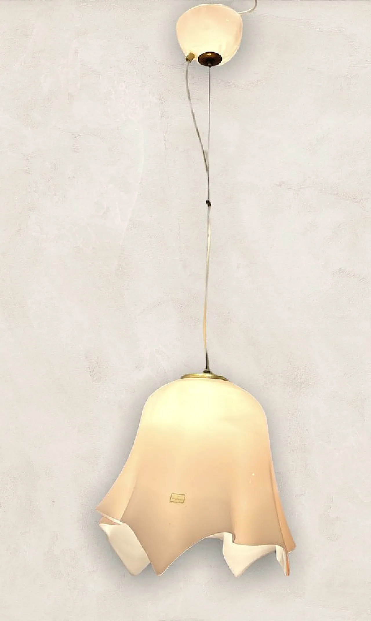 Pink Murano glass pendant lamp by De Mayo, 90s 6