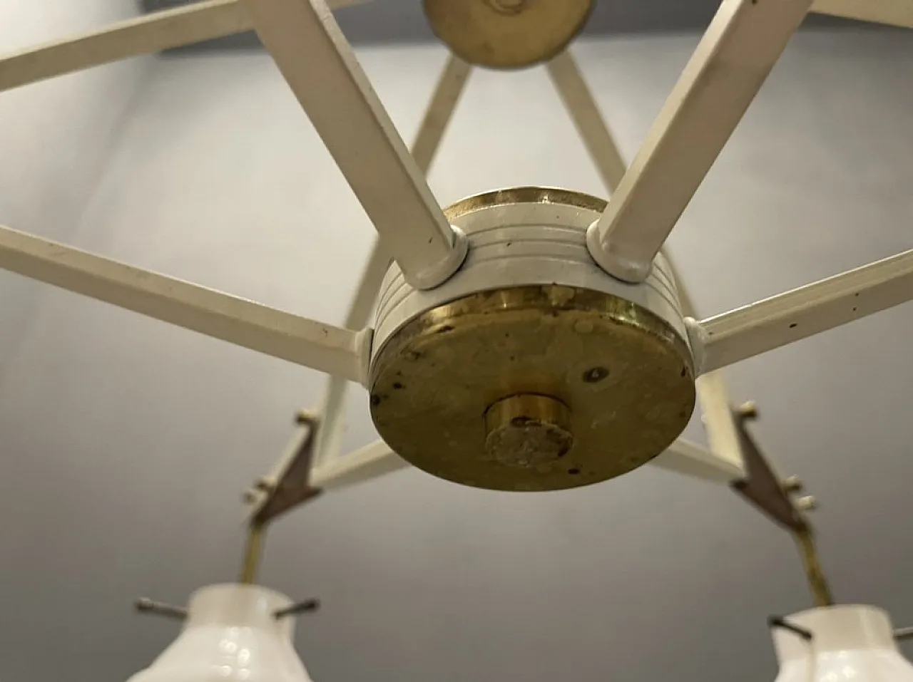 Geometric chandelier from Stilnovo, Italy, 1950s 5