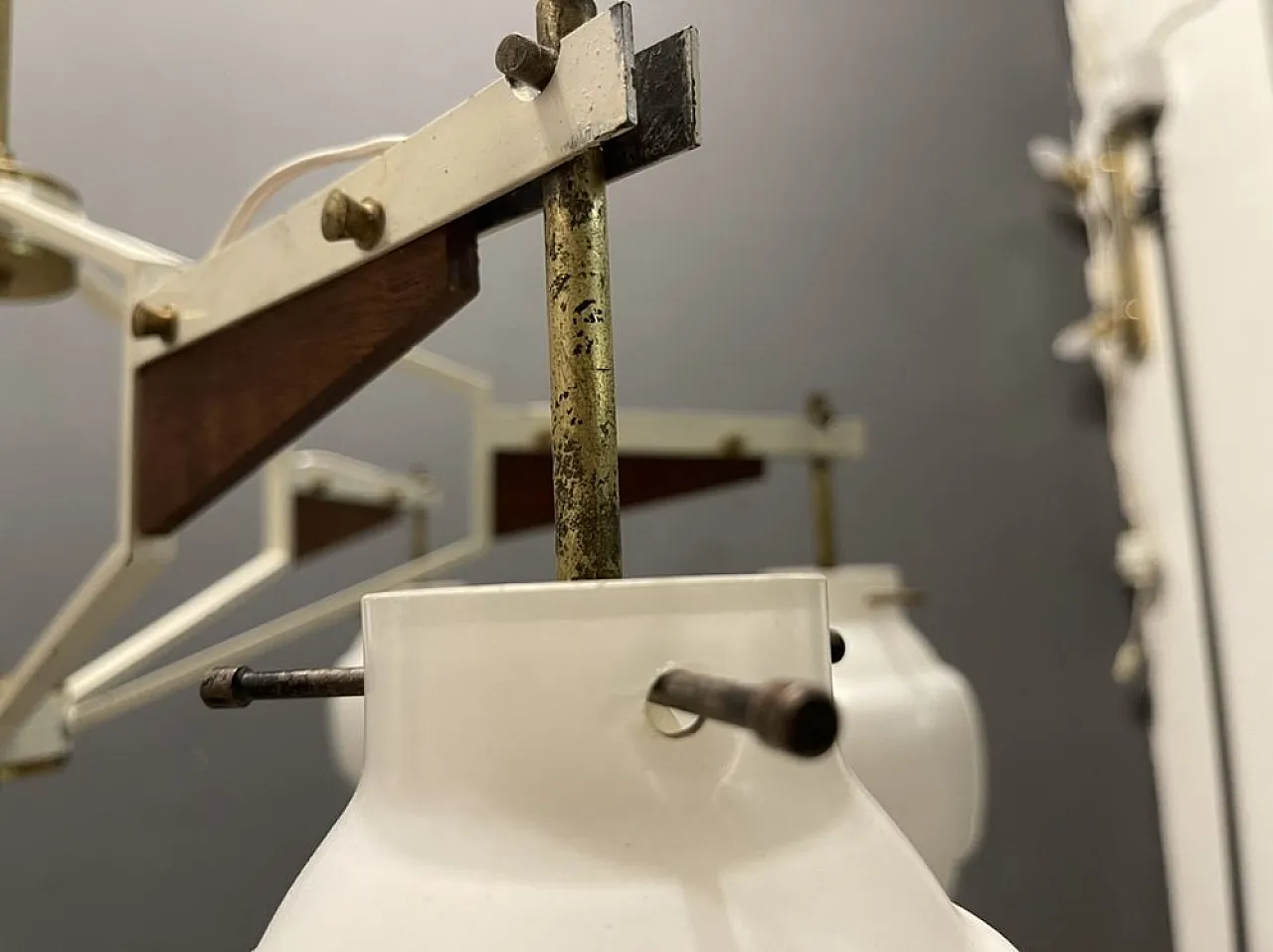 Geometric chandelier from Stilnovo, Italy, 1950s 6