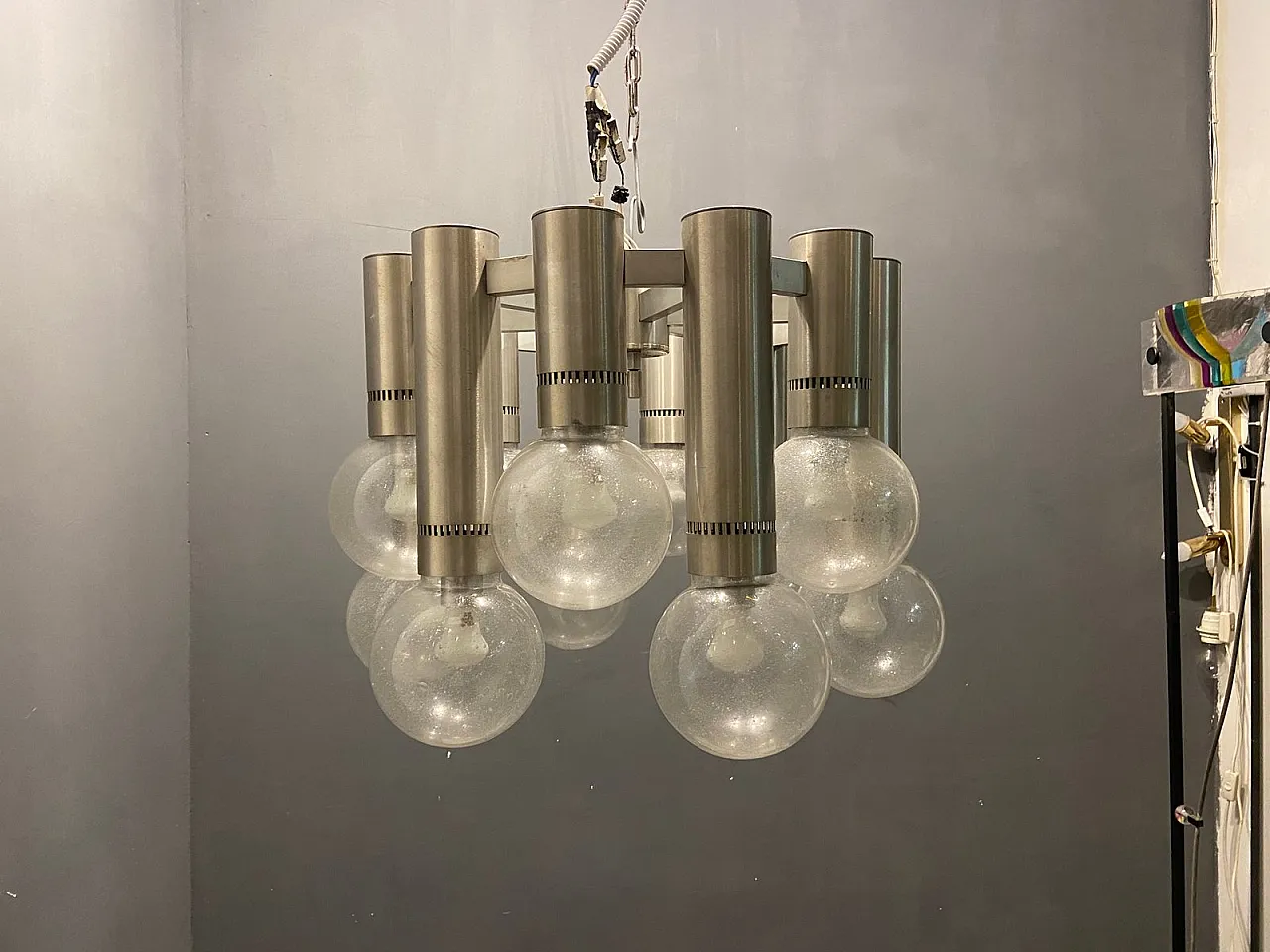 Mid-Century Murano glass pendant lamp by Gaetano Sciolari 1