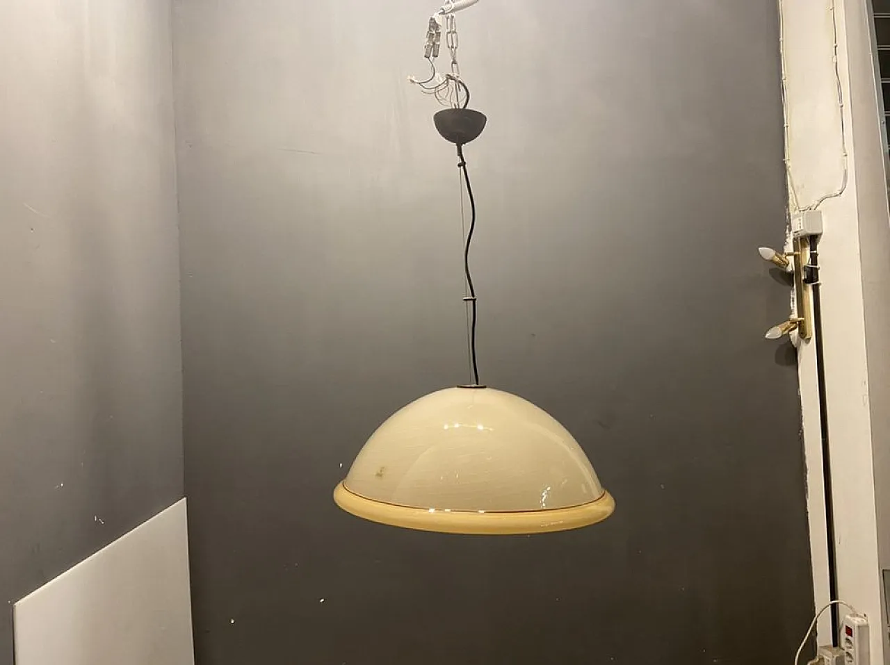 Lampada a sospensione in vetro di Murano, Italia, anni '60 6
