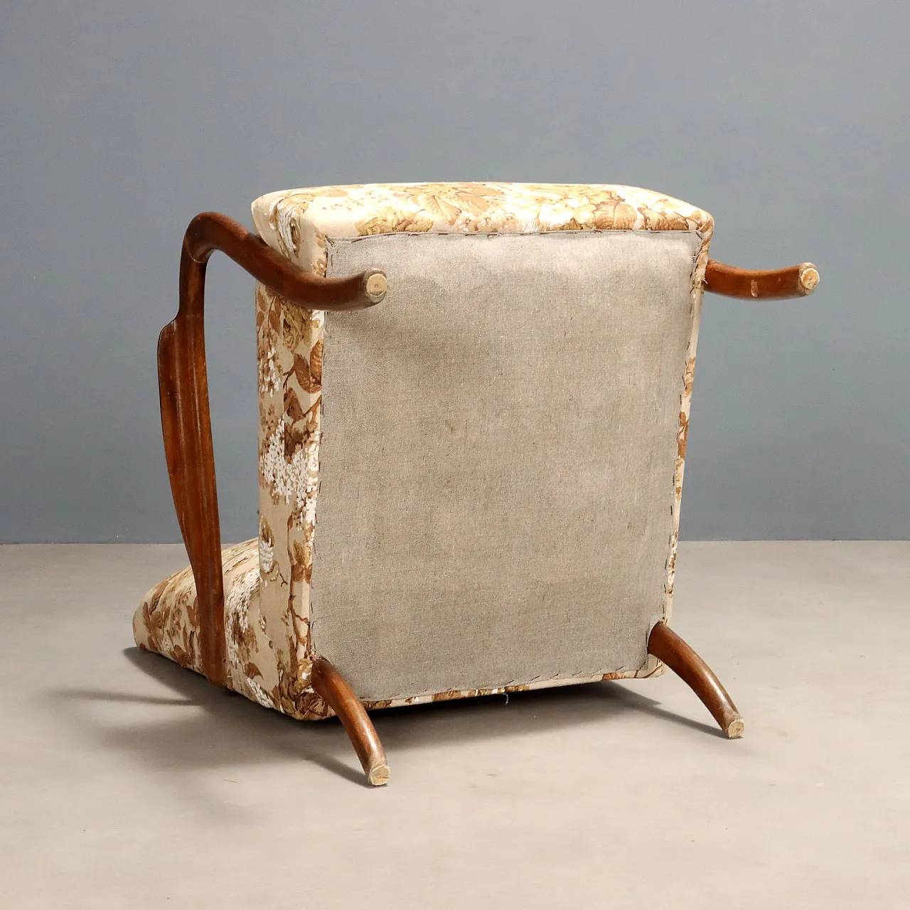 Poltrona con braccioli in faggio e rivestimento in tessuto, '900 8