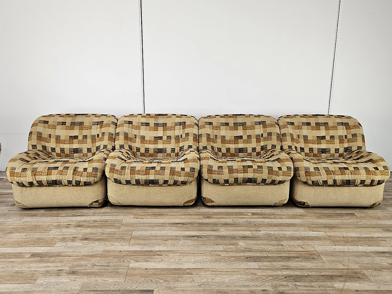 Poltrone modulari in stoffa, anni '70 1