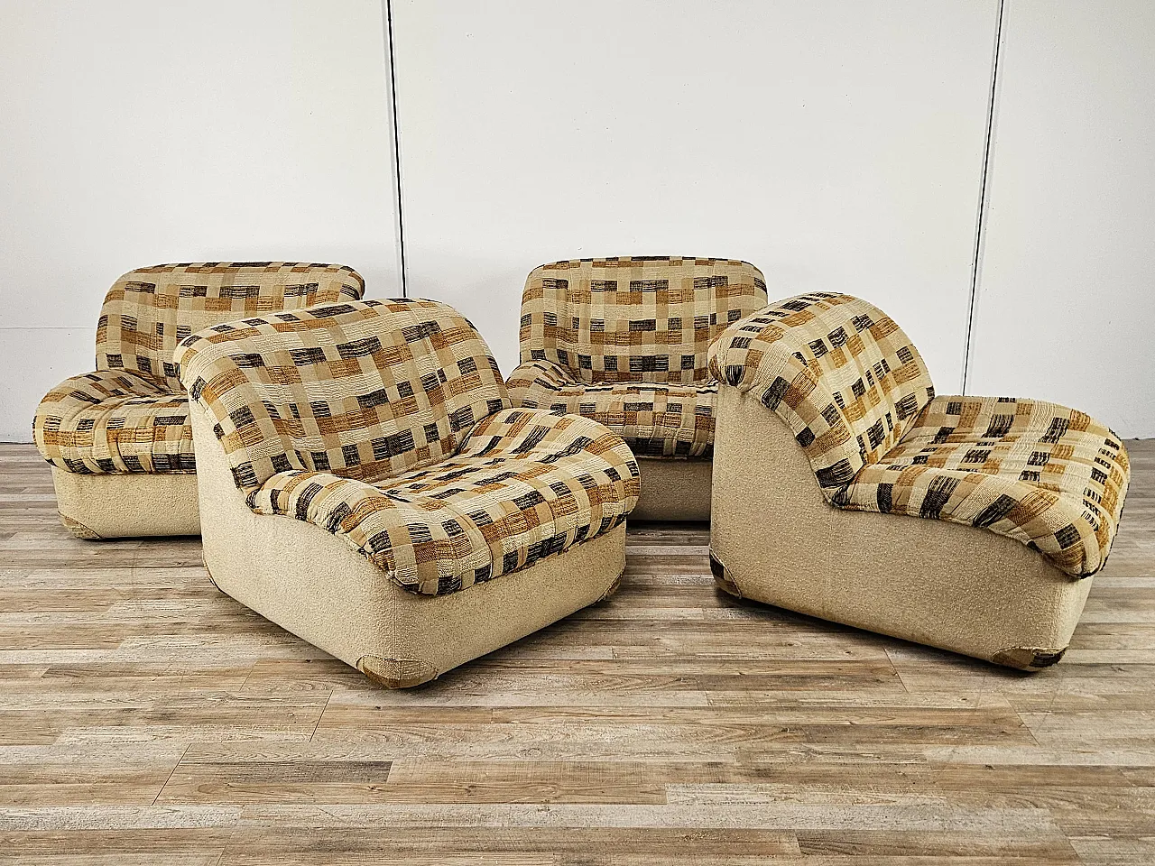 Poltrone modulari in stoffa, anni '70 2