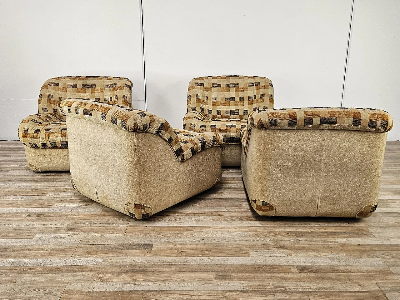 Poltrone modulari in stoffa, anni '70 3
