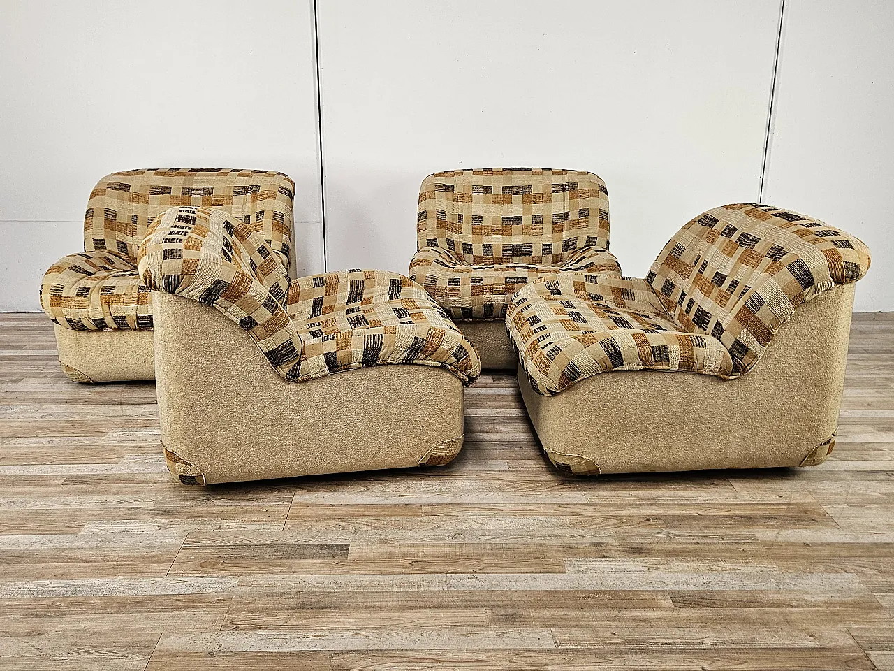 Poltrone modulari in stoffa, anni '70 4