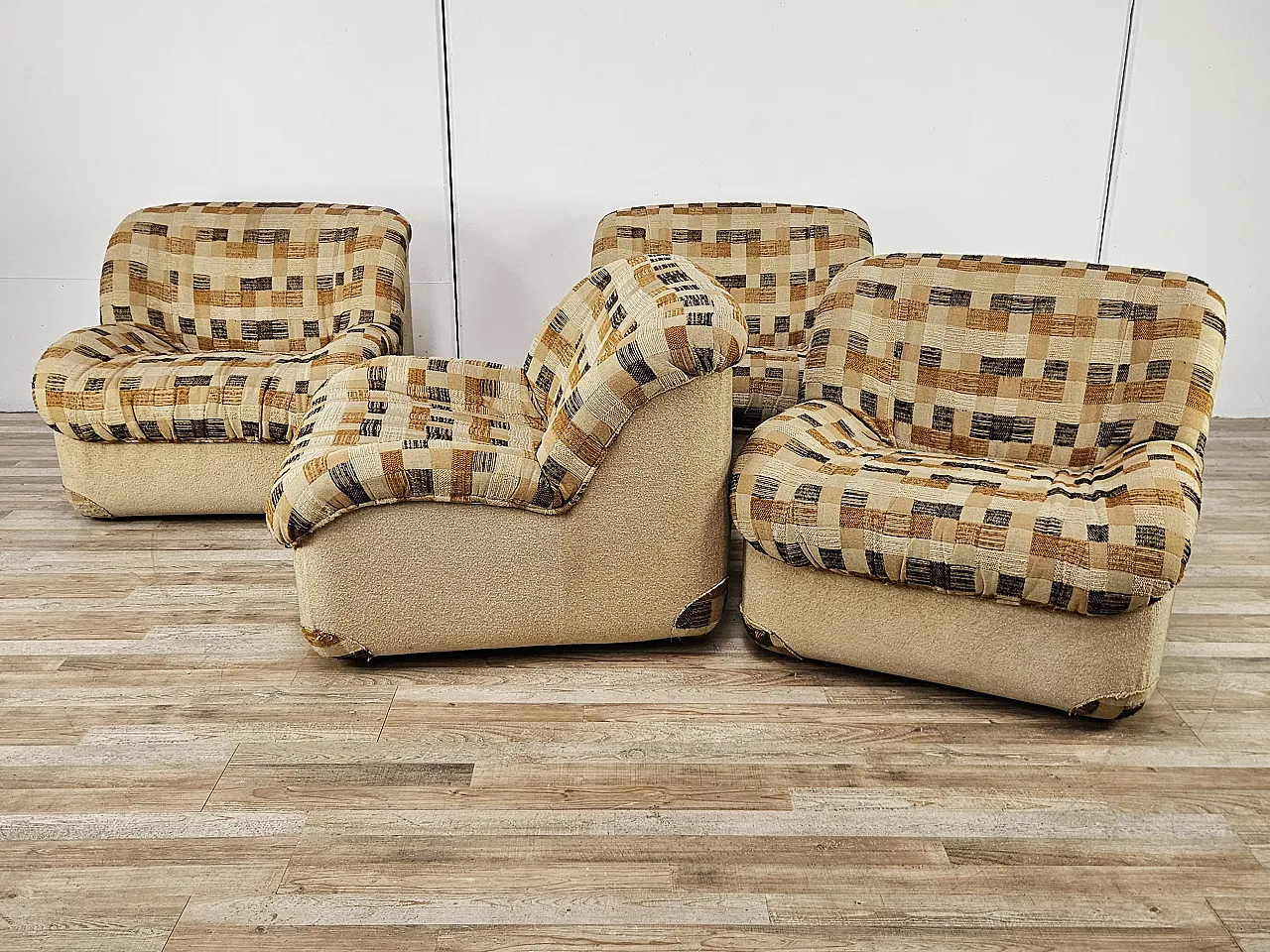 Poltrone modulari in stoffa, anni '70 5