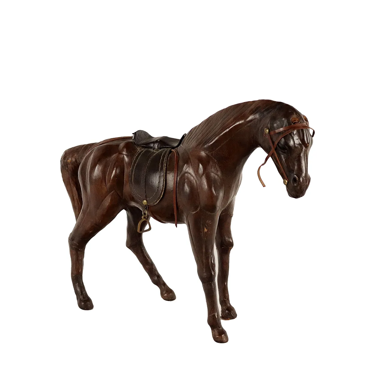 Scultura di cavallo in cartapesta e cuoio, inizio '900 1