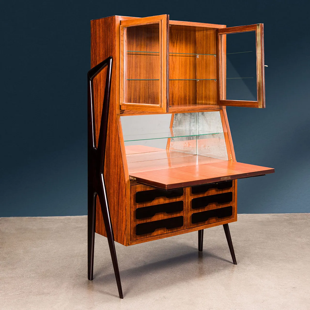 Trumeau con ribalta di Ico Parisi per Fratelli Rizzi, anni '40 2