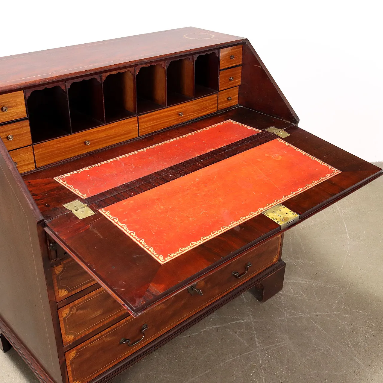 Ribalta vittoriana con decorazioni in rovere e mogano, '800 4