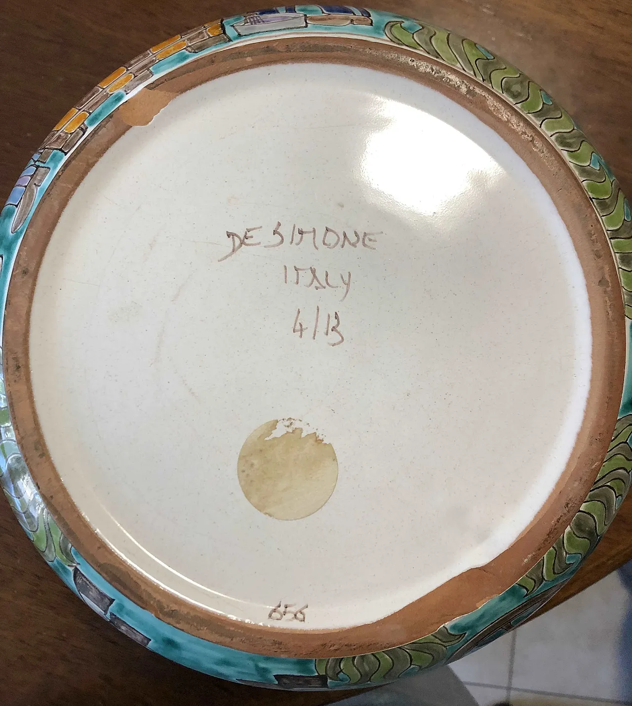 Hand-decorated vase from the De Simone ceramic harvest, 1990s 2