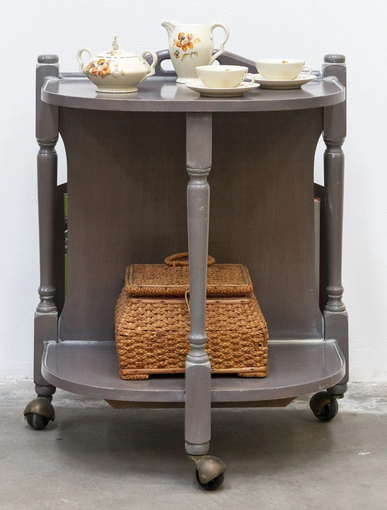 Wooden Trolley with Magazine Rack, 90s 6