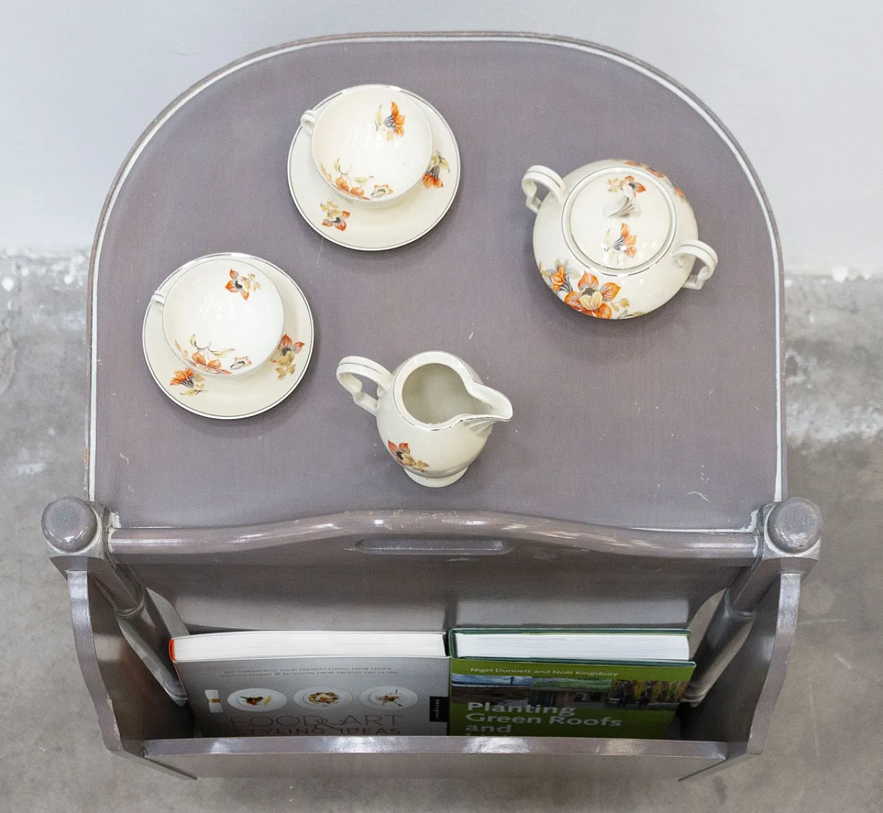 Wooden Trolley with Magazine Rack, 90s 17