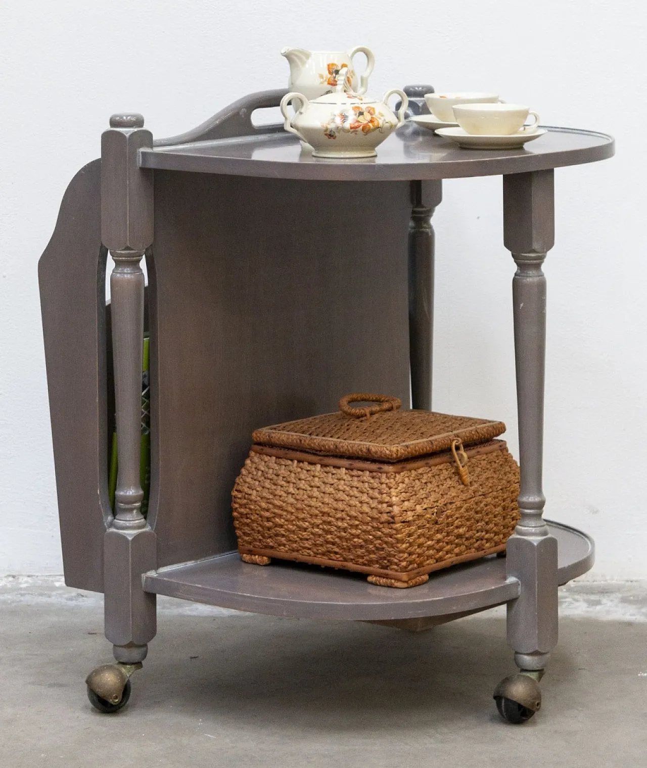 Wooden Trolley with Magazine Rack, 90s 18