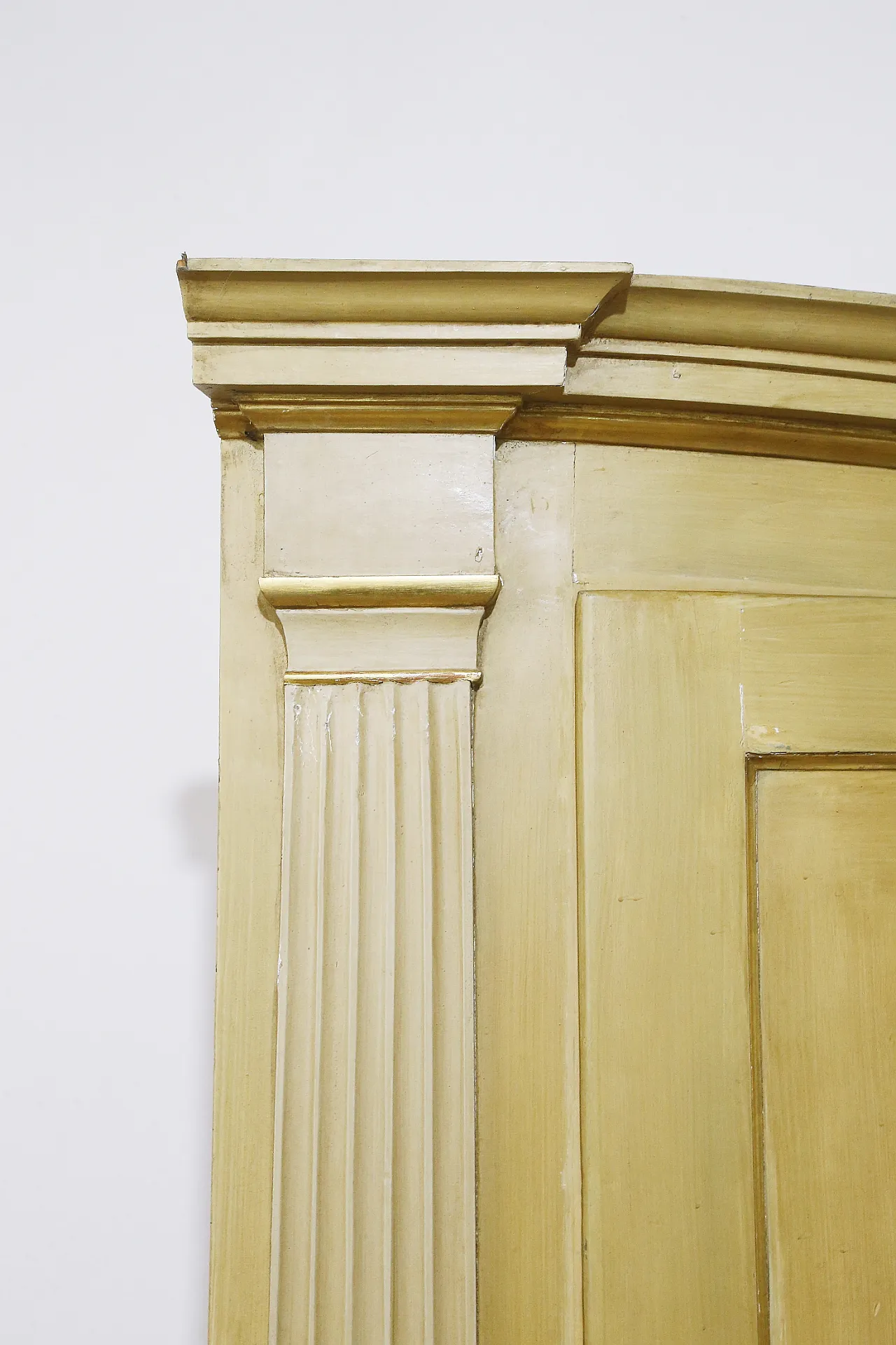 Empire style ivory lacquered curved corner cabinet, 19th century 5