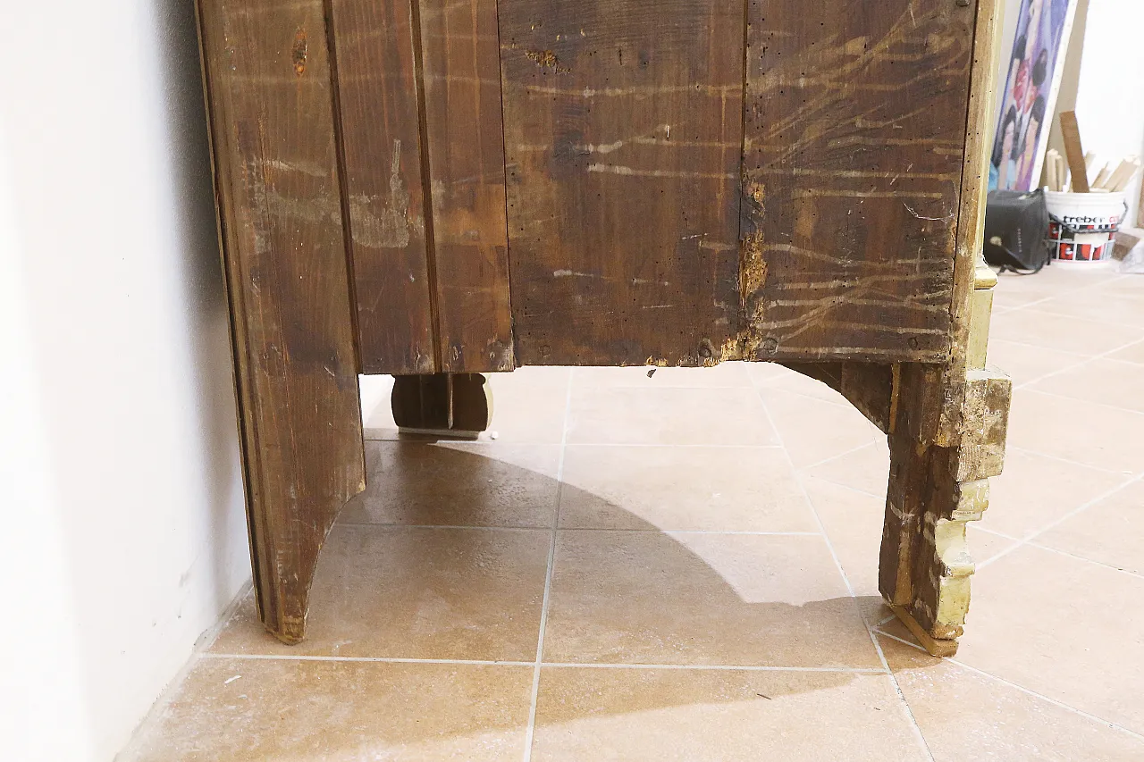 Empire style ivory lacquered curved corner cabinet, 19th century 19