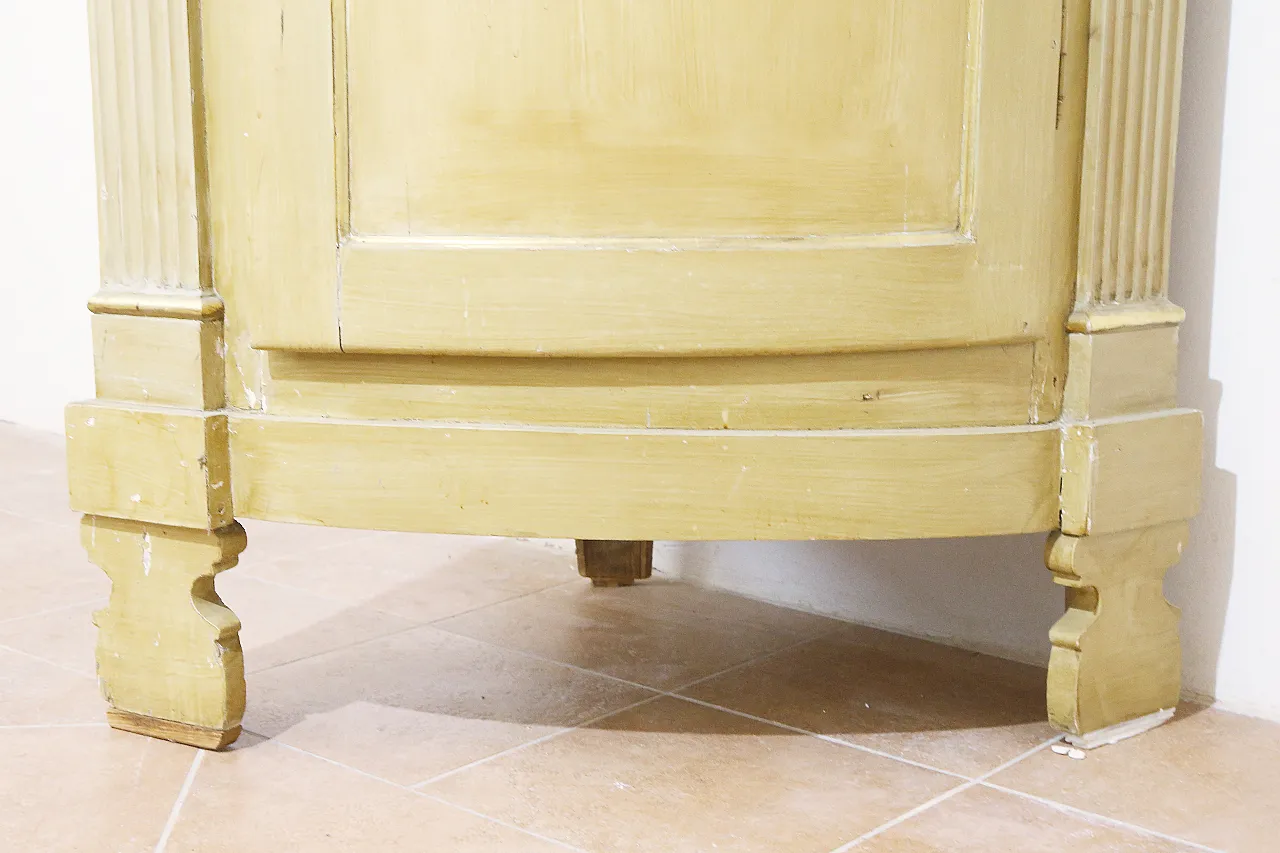 Empire style ivory lacquered curved corner cabinet, 19th century 22